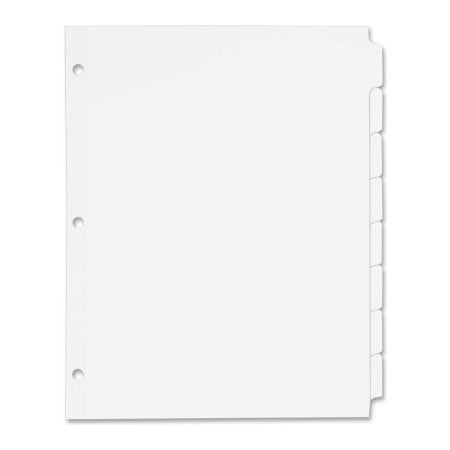 Avery Dennison Avery Recycled Write-On Tab Divider, 8.5"x11", 8 Tabs, 24 Sets, White/White 11507